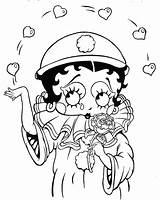 Boop Betty Coloring Book Pages Juggling Dressed Clown Hearts Holding Printable Coloriage Rose sketch template