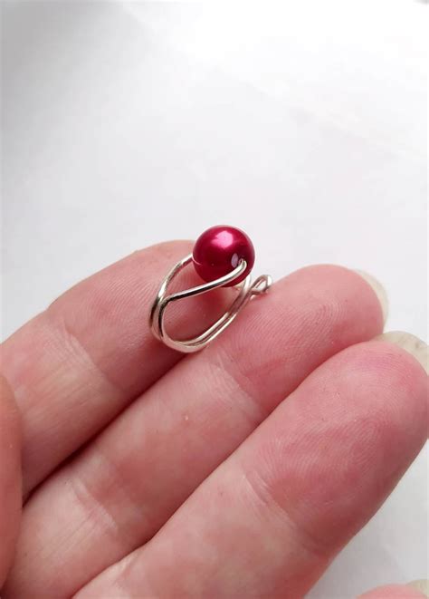 Red Glass Pearl Non Piercing Clit Clamp Sexy Vaginal Jewelry Labia