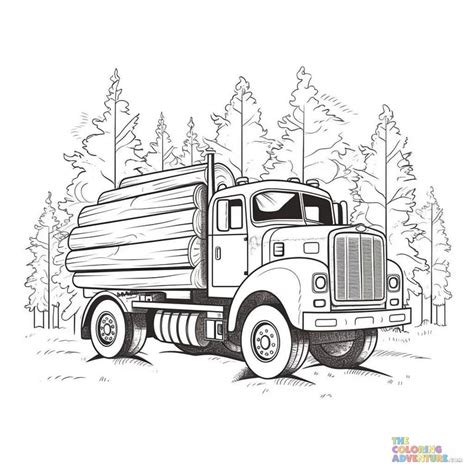coloring page logging truck  printable coloring pages