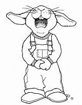 Overalls Easter Drawings Bunny Drawing Cartoon Coloring Pages Rabbit Colouring Mormon Stamps Digital Outline Mormonshare Getdrawings Template sketch template