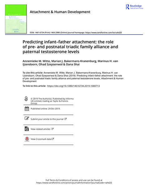 pdf predicting infant father attachment the role of pre and