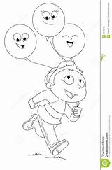 Balloons Bambino Aerostato Boy Kid sketch template