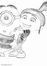 Coloring Pages Despicable Agnes Gru Print Printable Look Other sketch template