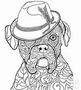 Coloring Pages Dog Boxer Dogs Color Adults Puppy Furry Colorear Para Adult Bhg Sheets Peeking Pet sketch template