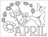 April Coloring Pages Printable Spring Color Print Sheet Sheets Flower Kids Month Getcolorings Getdrawings Happy Time Year Adult Choose Board sketch template