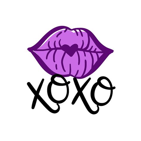 Kisses Xoxo Lips Digital Art By Seelya Mothersill