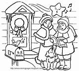 Singers Carol Coloring Christmas House Come Navidad Dibujos Do Pages Xmas Colorear sketch template
