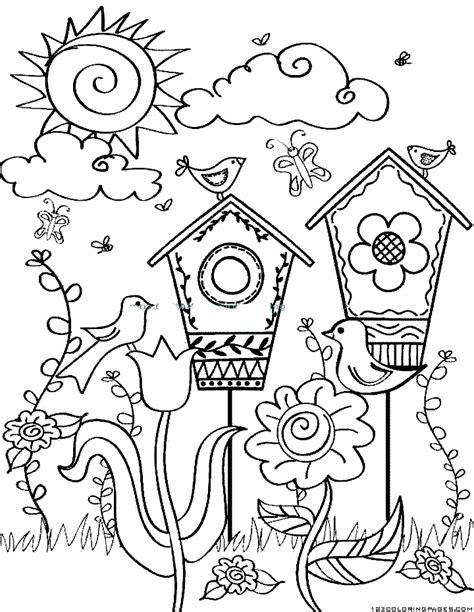 spring coloring images coloring pages