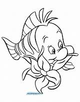 Flounder Ariel Colorare Disneyclips Sheets Getcolorings Sirenetta Fiore sketch template
