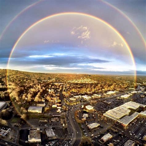 rare full circle rainbow appears  sky  greenville south carolina