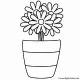 Coloring Flower Vase Flowers Drawing Kids Vases Clipart Plants Pages Mothers Outline Printable Stripes Mother Easy Print Book Color Summer sketch template