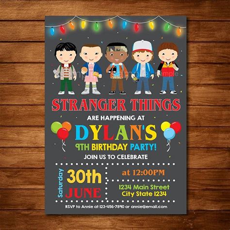 printable stranger  birthday invitations printable