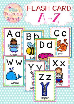 alphabet flash cards   faleena teachers pay teachers