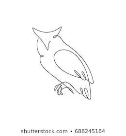 design silhouette  wise owlhand drawn minimalism style