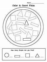 Pizza Color Count Shapes Preschool Worksheet Counting Crayons Courageous Created Worksheets School Activities English Activity Lesson Lessons Plans Prewriting sketch template