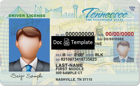 tennessee drivers license template