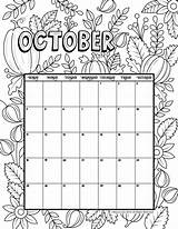 October Calendar Color Print Coloring Kids 2021 Printable Pages Calender Blank Activities Woo Jr Choose Board sketch template