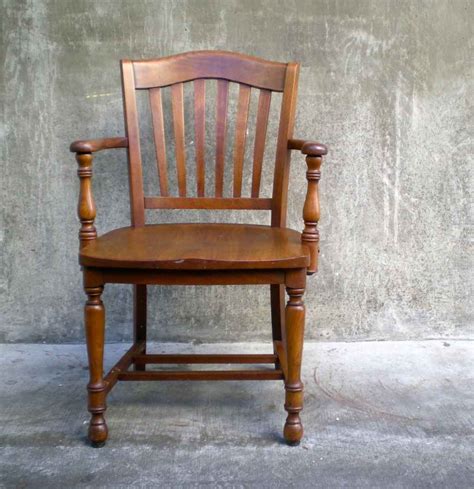 wood antique office chair  vintage