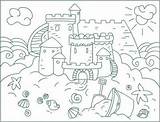 Coloring Sand Pages Castle Sandcastles Sheets Summer Printable Sheet Choose Board Letscolorit sketch template