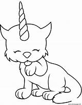Unicorn Coloring Cat Pages Cute Printable Caticorn Print sketch template