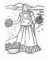 Coloring Pages Girls Mexican Valentine Sheets Flowers Kids Printable Flower Grade 4th Posadas Selling Las Woman Colonial Girl 3rd Print sketch template