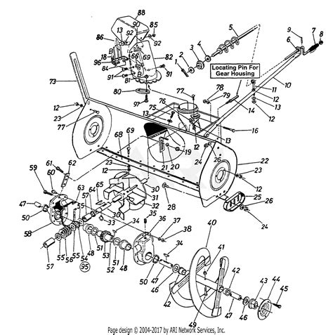 mtd     parts diagram  snow thrower housing spiral assembly