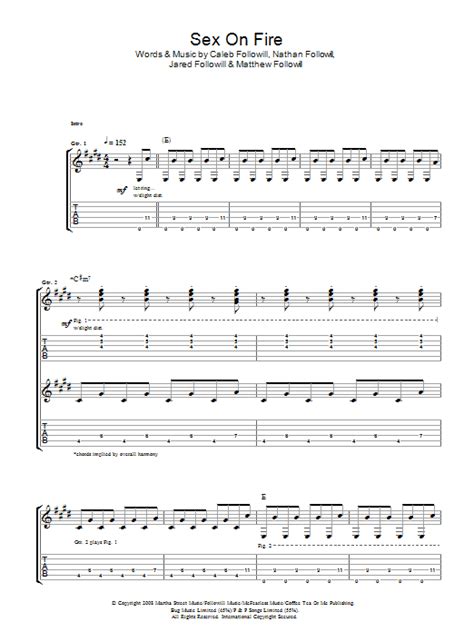 sex on fire by kings of leon guitar tab guitar instructor