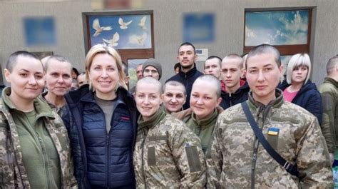 ukrainian women pows with shaven heads after swap with russia