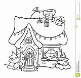 House Snow Clipart Christmas Coloring Pages Grinch Drawing Cartoon Colouring Outline Whoville Printable Illustration Santa Print Door Clipground Claus Choose sketch template