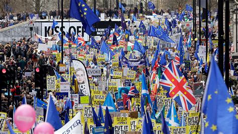 hundreds  thousands protest  london demanding  brexit vote