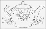 Teapot Teapots Tazas Coloringhome Bordar Freebie Cookies Mexicano Towels sketch template