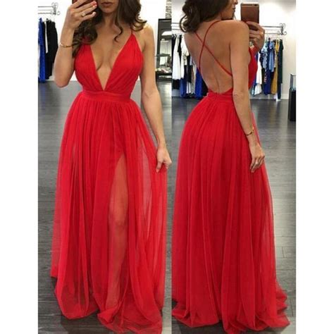 Deep V Neck Simple Sex Long Prom Dress 2017 New Style