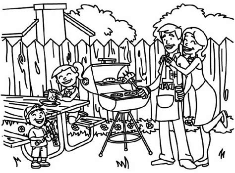 backyard family picnic coloring pages netart