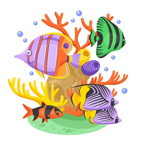 exotic tropical fish illustration  vector art  vecteezy
