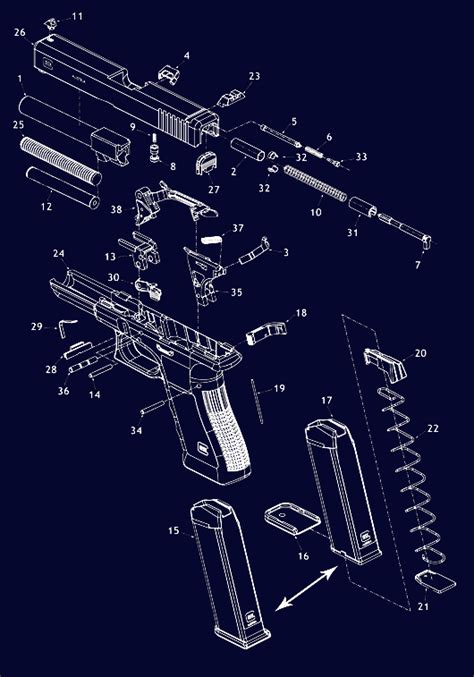 glock pistol schematic exploaded gun diagrams gun parts midwayusa