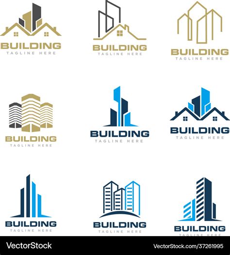 building construction logo design royalty  vector image