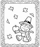Coloring Thanksgiving Pages Dora Kids Color Colouring Birthday Frame Book Easy Disney Kidspartyworks sketch template