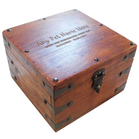 large remembrance wooden pet urn cremation ashes dog pet ash box