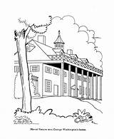 Coloring Pages Washington George Places Buildings Usa American Cities Vernon Early Mount Printables Colonial Society Life Historic Mansions Go Symbols sketch template