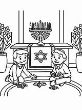 Coloring Hanukkah Chanukah Jewish Chanukka Dreidel Ausmalbild Crayola Hannukah sketch template