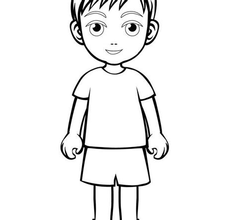 boy outline page coloring pages