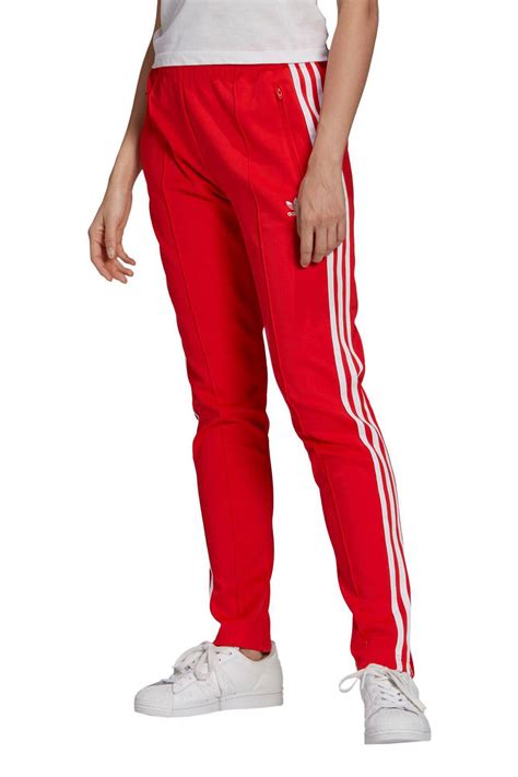 adidas originals super star adicolor joggingbroek rood wehkamp