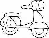 Scooter Coloring Drawing Clip Pages Clipart Electric Mini Line Atv Sweetclipart Getdrawings Template Bicycle sketch template