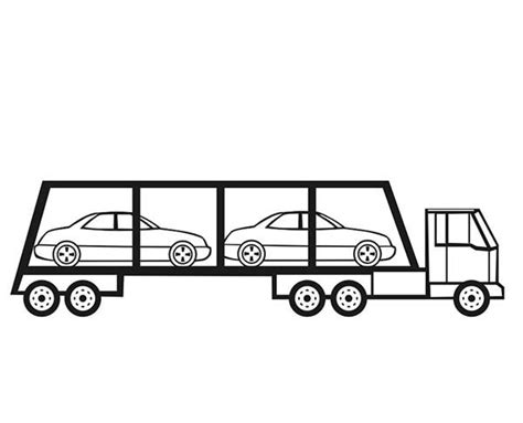 cars carrier car transporter coloring pages  place  color