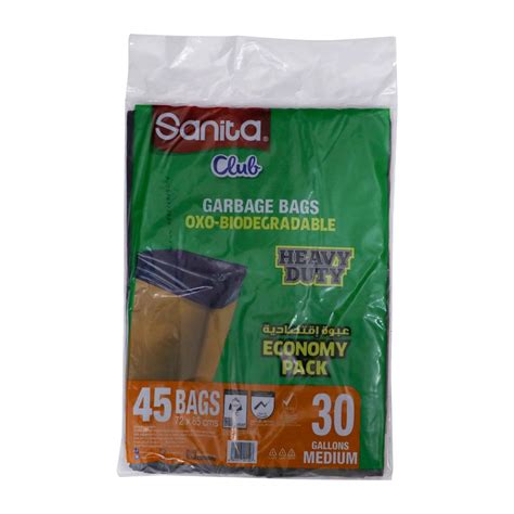 Sanita Club Garbage Bags Heavy Duty Medium 30 Gallons Size 72 X 85cm