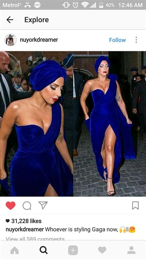 Lady Gaga 1930s Fashion Blue Velvet Dress Formal