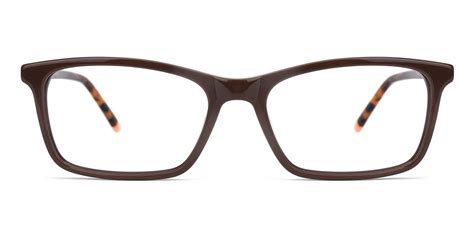 crane rectangle eyeglasses in brown sllac