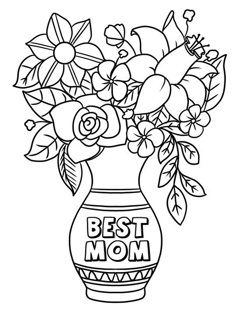coloring pages  moms flowers  printable mother  day flowers