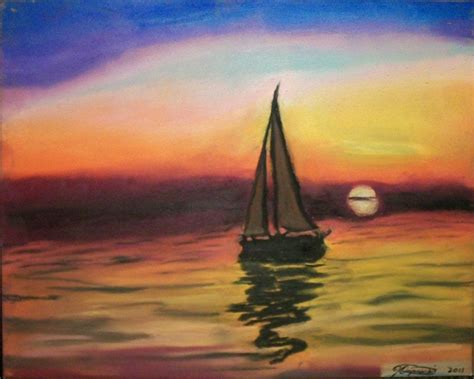 oil pastels boatscape  faithful cutie  deviantart oil pastel oil pastel art oil pastel