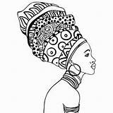 Afro Afrique Africanas Africain Africana Keeton Deborah Turban Africano áfrica Motifs Currency Colorier Printables Adults Africains Africane Afroamericano Stacked Negritas sketch template